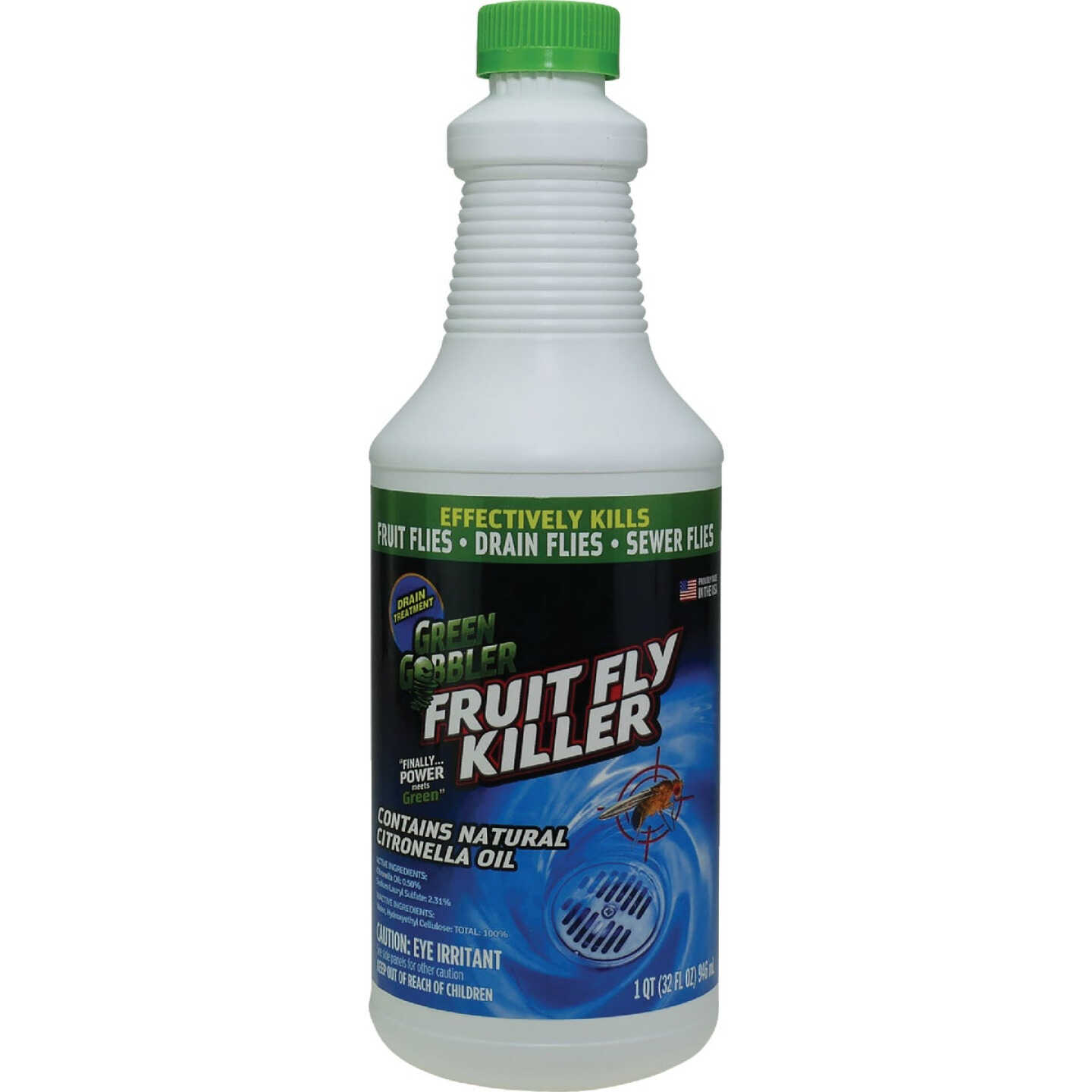 Green Gobbler 32 Oz. Fruit Fly Killer Gel Drain Opener & Cleaner - Roush  Hardware